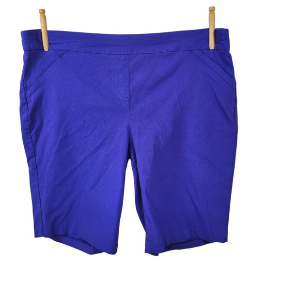 Coral Bay Bermuda Shorts Plus Size 18 18W 41"x10.5" Blue casual Mid Rise Pull On - Picture 1 of 4
